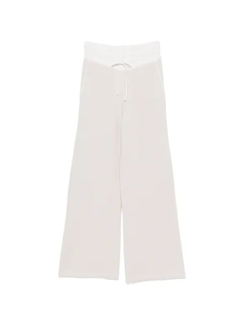 Eleventy herringbone-knit drawstring straight trousers Neutrals N86PANN04MAG0N057