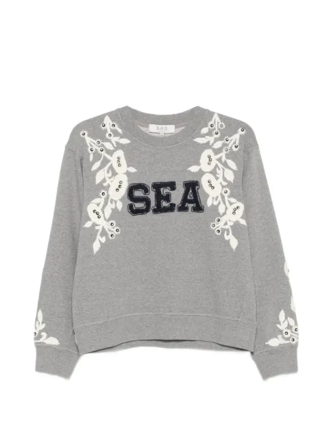 Sea floral-embroidered sweatshirt Grey PF26116