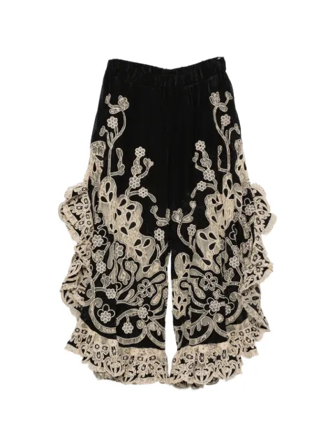 Sea Gracelyn lace-trimmed trousers Black PF26125