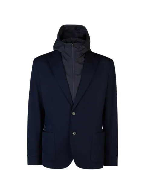 Sease hooded layered-effect jersey blazer Blue JB037TJ272