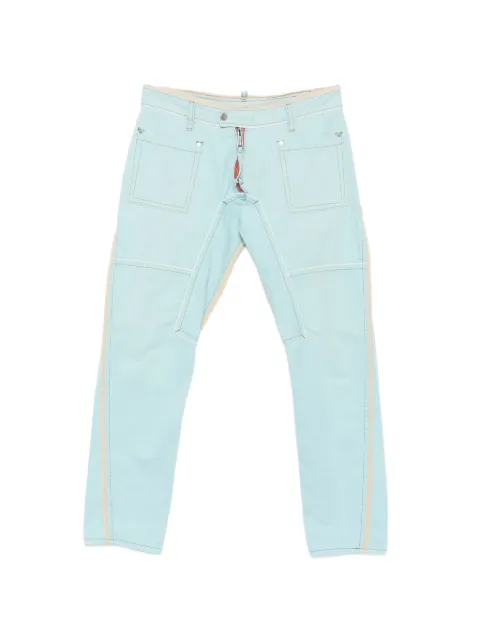 DSQUARED2 2010s panelled contrast-stitch trousers Blue DS250CES