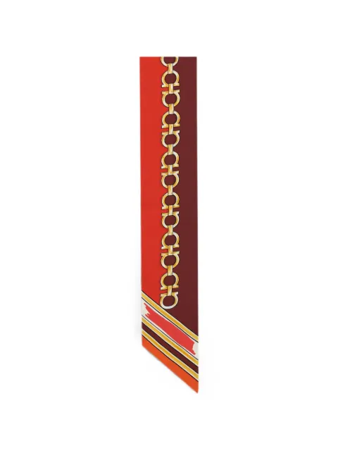 Ferragamo Feline-print bandeau scarf Red 796908