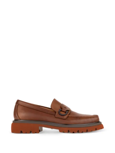Ferragamo loafers with Gancini ornament Brown 798475