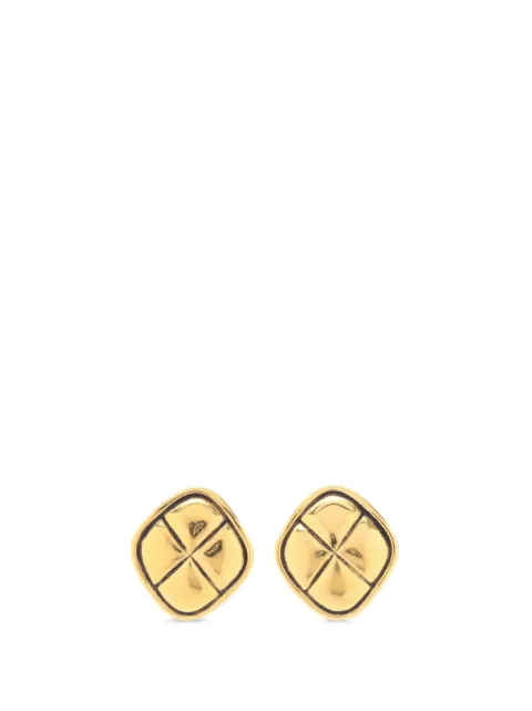 CHANEL Pre-Owned 1986-1988 Matelassé rhombus earrings Gold 1074112