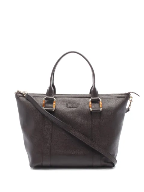 Gucci Pre-Owned 2000s Bamboo calf leather tote bag Brown 1089922