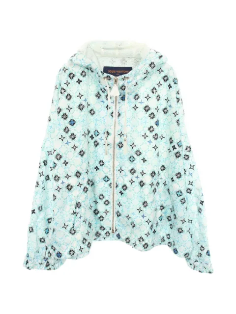 Louis Vuitton Pre-Owned 2020s Monogram hooded jacket White 1090540