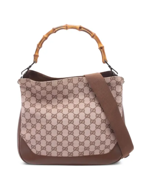 Gucci Pre-Owned 2000s Bamboo GG Supreme tote bag Neutrals 1089920