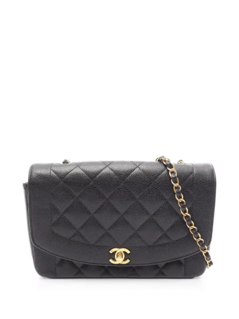CHANEL Pre-Owned 1994-1996 Matelassé Diana shoulder bag Black 1091471