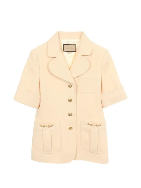 Gucci Pre-Owned 2010s Horsebit short-sleeve jacket Neutrals 1088286