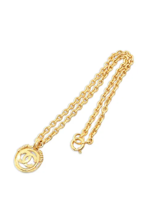 CHANEL Pre-Owned 1994 Coco Mark circle necklace Gold 108697394P