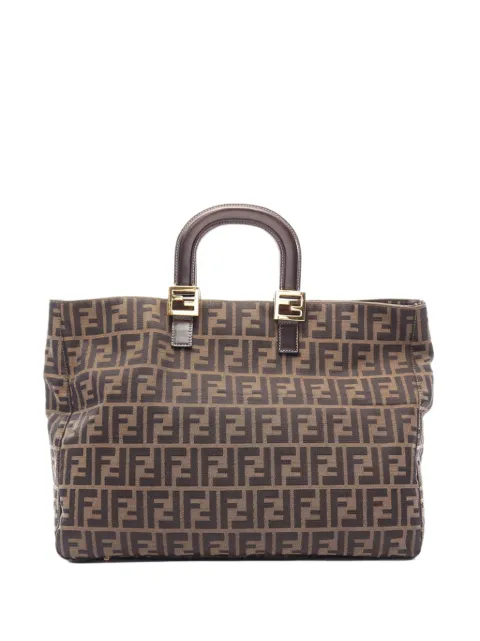 Fendi Pre-Owned 20th Century Large Zucca Canvas Twins tote bag Brown WN8STIZ9U0WEEVVM