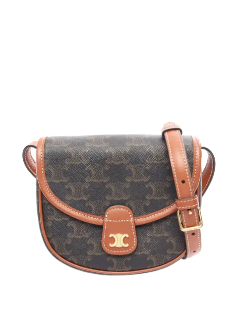 Celine Pre-Owned 2010-2026 Mini Triomphe Coated Canvas Besace crossbody bag Brown X9G4JGX4YG748E32