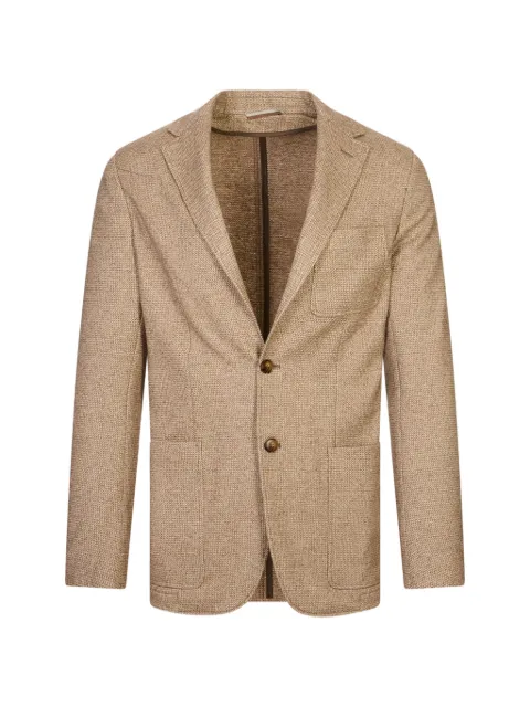 Canali notch-lapel single-breasted blazer Neutrals J0147JX02555