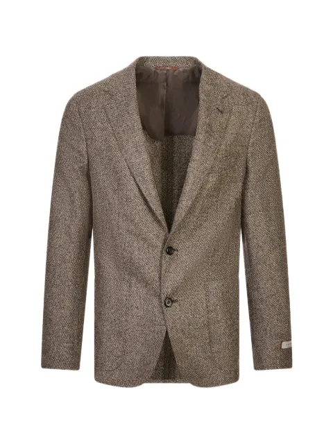 Canali textured-finish single-breasted blazer Neutrals 24275CU05256