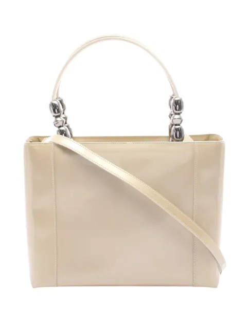 Christian Dior Pre-Owned 20th Century Patent Malice Pearl satchel Neutrals EMW2DZX3B8WA71FV