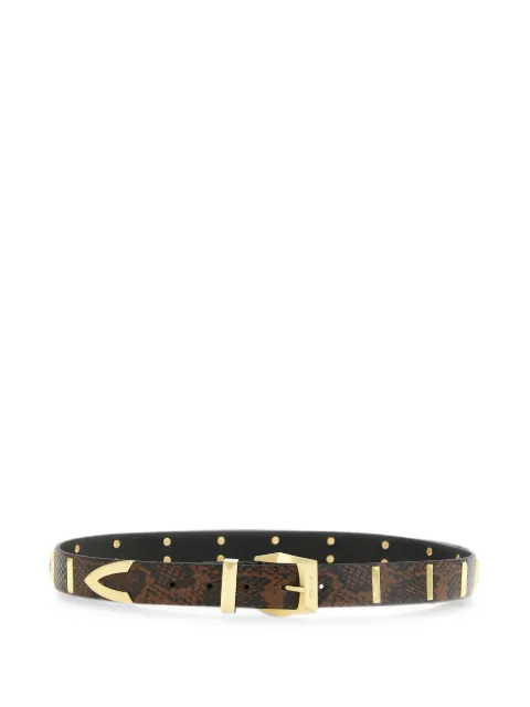 PINKO snake-print studded belt Brown 107154A3E5