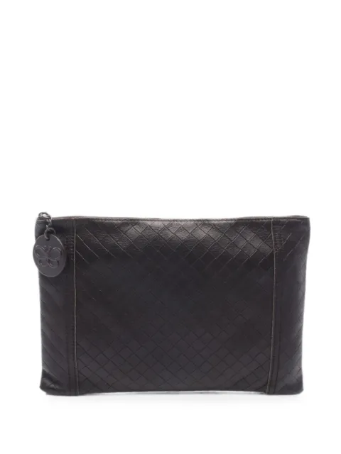Bottega Veneta Pre-Owned 2000s Intrecciato-leather clutch bag Brown 1090863