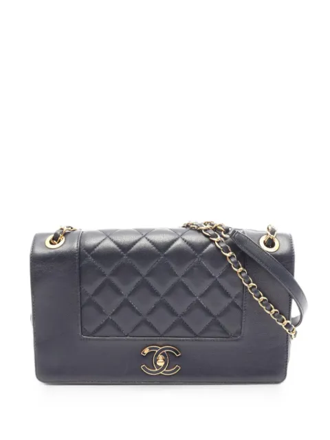 CHANEL Pre-Owned 2016-2017 W Mademoiselle matelassé shoulder bag Blue 109074523087465