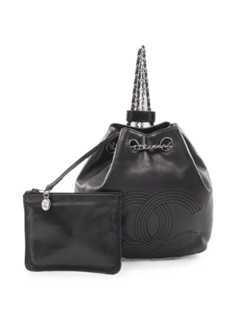 CHANEL Pre-Owned 1997-1999 small Coco Mark drawstring backpack Black 10916635409451