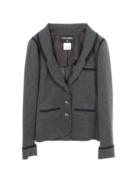 CHANEL Pre-Owned 1986-1988 Cocomark button jacket Grey 1087747