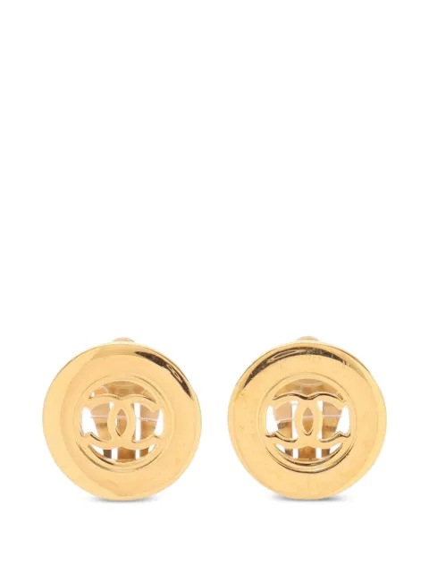 CHANEL Pre-Owned 1997 Coco Mark clip-on earrings Gold 107410497A