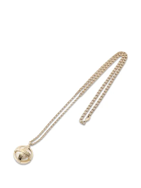 CHANEL Pre-Owned 2022 Coco Mark faux-pearl necklace Gold 1088316B22C