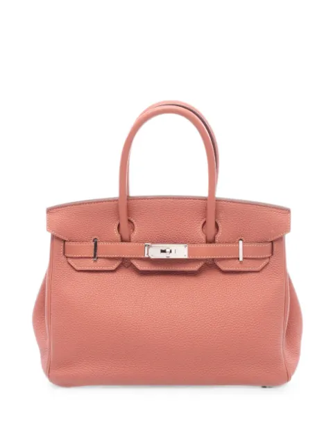 Hermès Pre-Owned 2000s 30 Birkin Togo tote bag Pink 1091046GINSQUARE