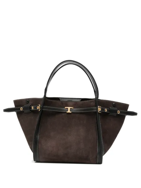 Tod's T Timeless suede tote bag Brown XBWTIMA0200P3A