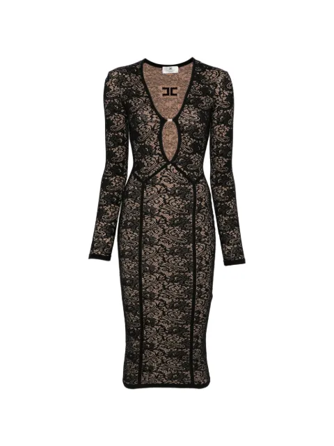 Elisabetta Franchi long-sleeve midi dress Black AM26Q66E2FR9