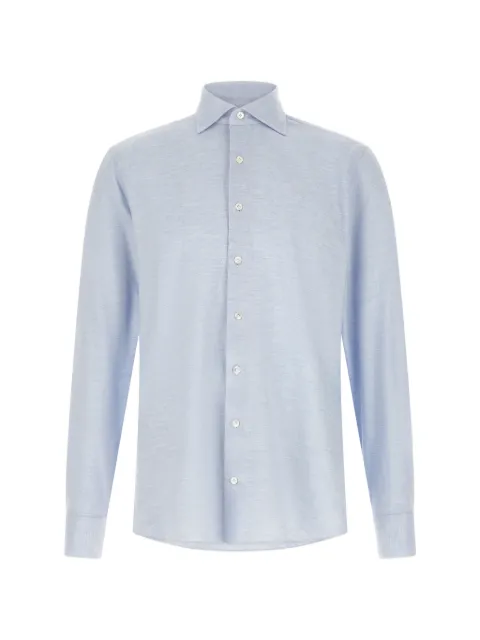 BORRIELLO NAPOLI melange-effect shirt Blue 230353
