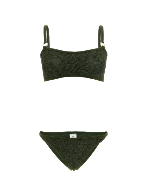 Hunza G Iris ring-detail bikini Green IRISWITHGOLDHOOPS