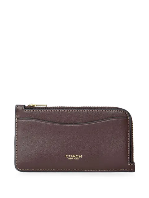 Coach logo-detail zip-around card holder Brown CZ112
