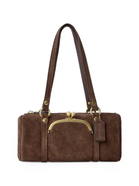 Coach Kisslock 28 barrel-shaped clasp-fastening shoulder bag Brown CEM07