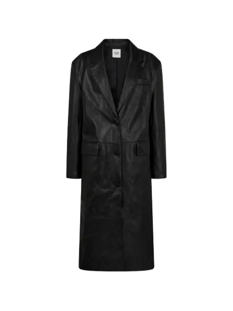 TOMBOY single-breasted faux-leather coat Black 9106361001