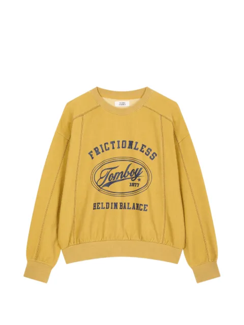 TOMBOY stitch-detail logo-print sweatshirt Yellow 9106322107