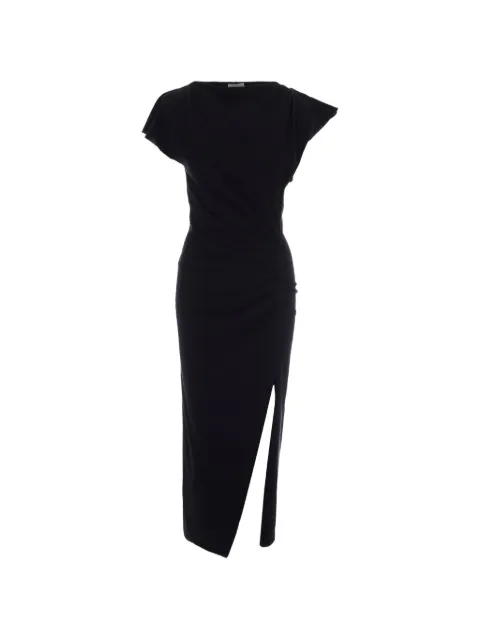 ISABEL MARANT Nadela ruched side-slit maxi dress Black RO0307FAA1N41I01BK