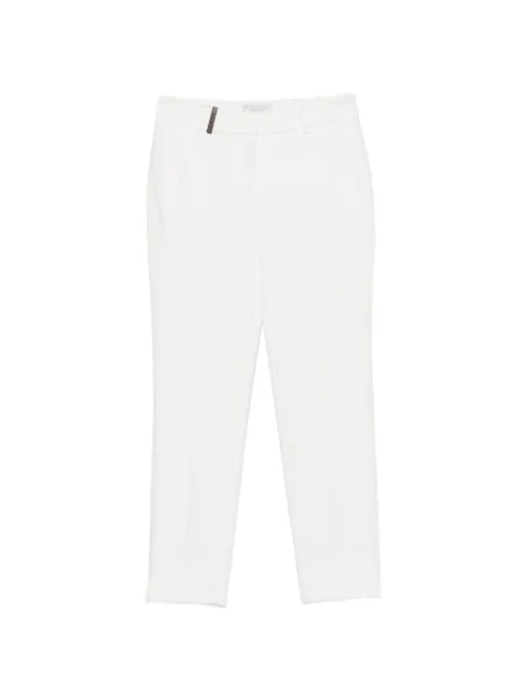 Peserico cropped slim-fit trousers White A0471801934