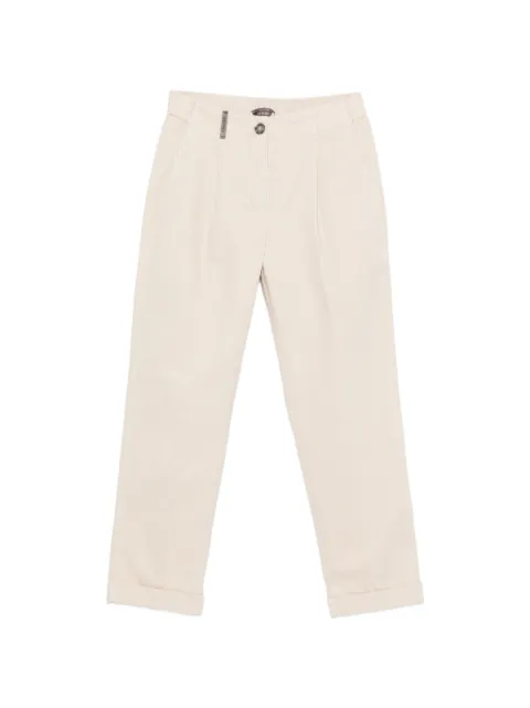 Peserico pleated-detail turn-up trousers Neutrals A04987T302479