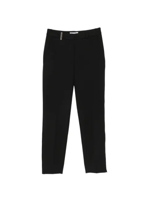 Peserico belt-loop slim-fit trousers Black A0471801934