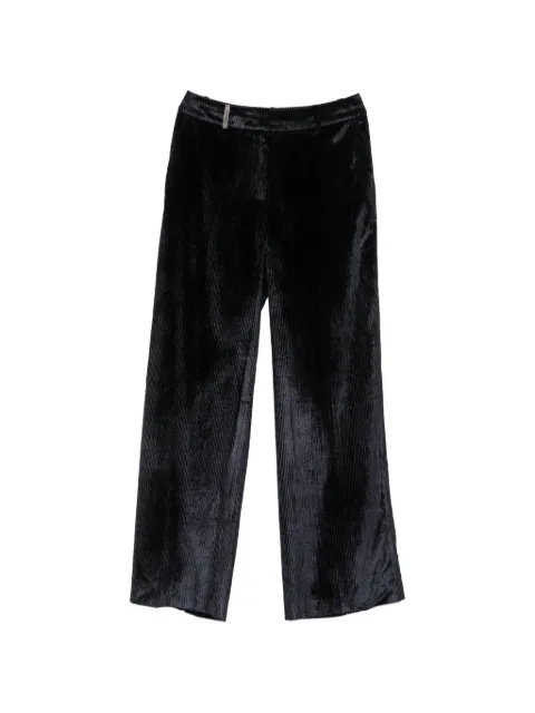 Peserico corduroy-effect wide-leg trousers Black A0483501597