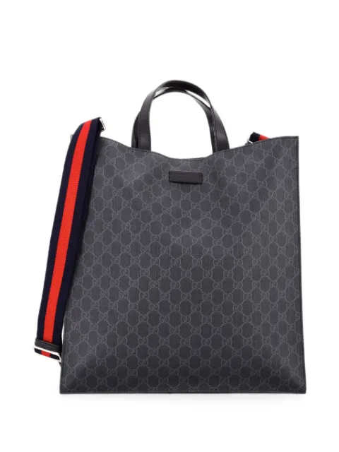 Gucci Pre-Owned Convertible Soft Open GG Coated Canvas Tall tote bag Black ZYNQ4U2GQY0ZWVBE