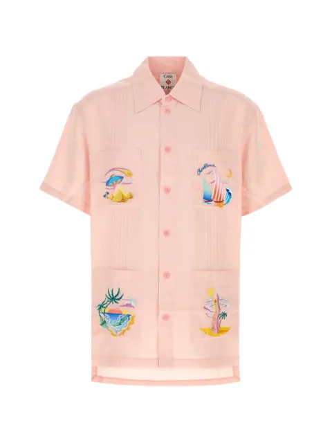 Casablanca pink Phantasmagoria embroidered short sleeve shirt Pink MPF26SH284