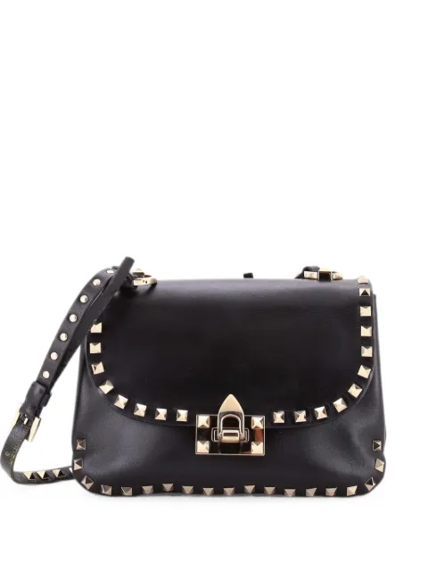 Valentino Garavani Pre-Owned Rockstud Flip Lock Flap Bag Leather Small shoulder bag Black F28O8OEAO3NWMUDX