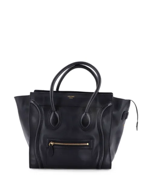 Celine Pre-Owned Luggage Bag Smooth Leather Mini tote bag Black CVKU7XFXKKSFS9KO