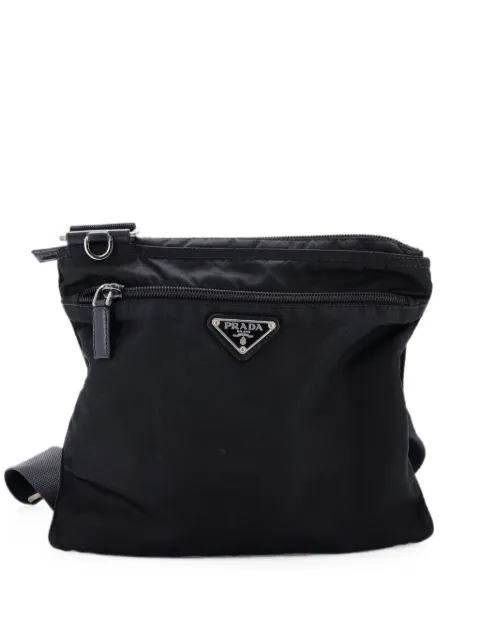 Prada Pre-Owned Front Pocket Messenger Bag Tessuto Medium crossbody bag Black BA2VYGSMTZ9Z4CS2