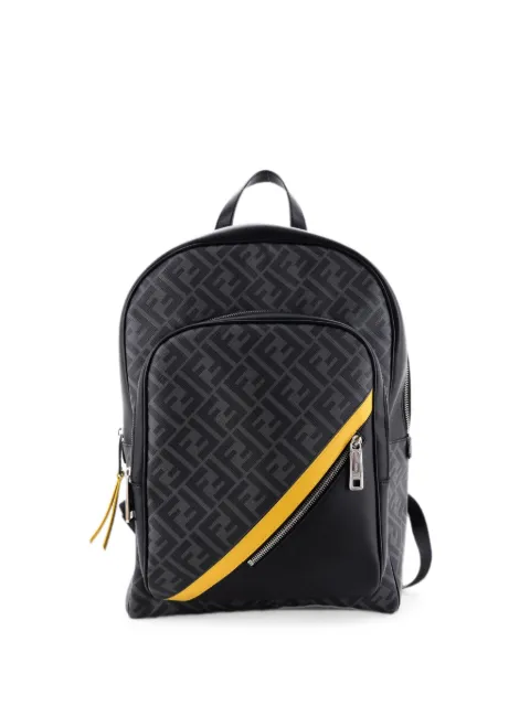 Fendi Pre-Owned Front Pocket Zucca Coated Canvas and Leather Large backpack Black 9458WL5K8X5JYFDG