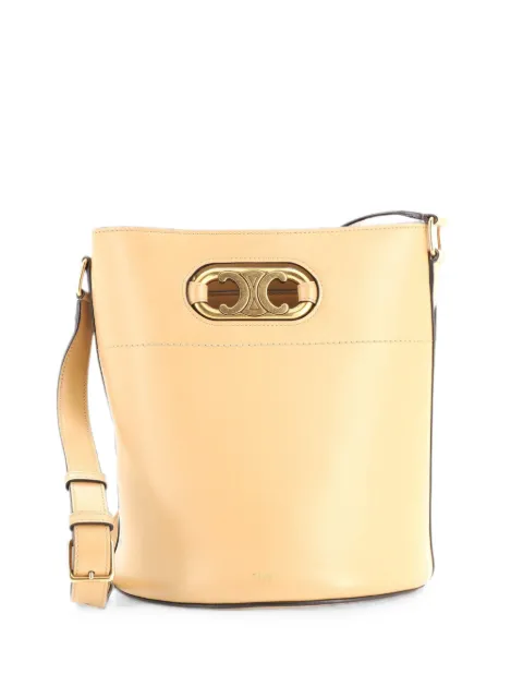 Celine Pre-Owned Maillon Triomphe Leather Medium bucket bag Neutrals 8SN4INCXTR82E6E4