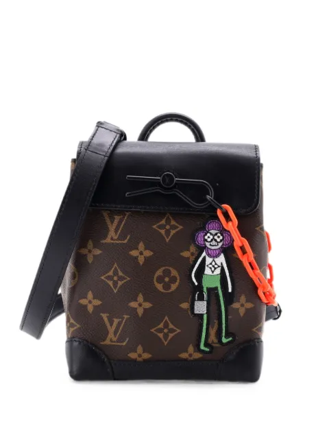 Louis Vuitton Pre-Owned Steamer Bag Monogram Canvas with LV Friends Patch XS crossbody bag Black 7AJHE4BAW72BJWDA