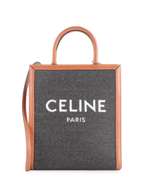Celine Pre-Owned Vertical Cabas Felt with Leather Small tote bag Brown JJAWBU8VTIU54YW5