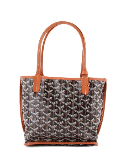 Goyard Pre-Owned Anjou Reversible Tote Coated Canvas Mini satchel Brown 0QZO0SOXIV48Q6LG